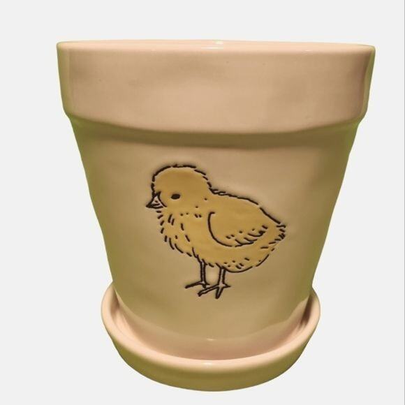 Rae Dunn Double Sided Happy Spring Planter with Chicken - Picture 2 of 4